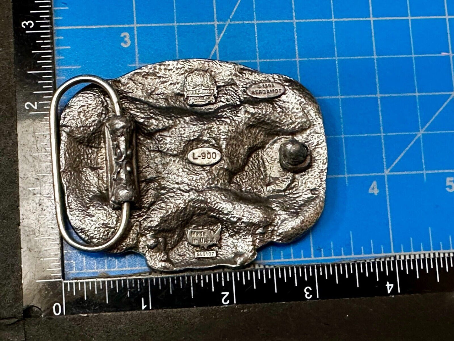 Two Train Engine Side by Side  RailRoad RR  1990's L-900 Bergamot Belt Buckle