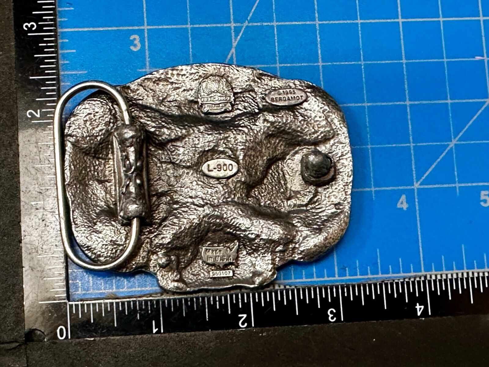 Two Train Engine Side by Side  RailRoad RR  1990's L-900 Bergamot Belt Buckle