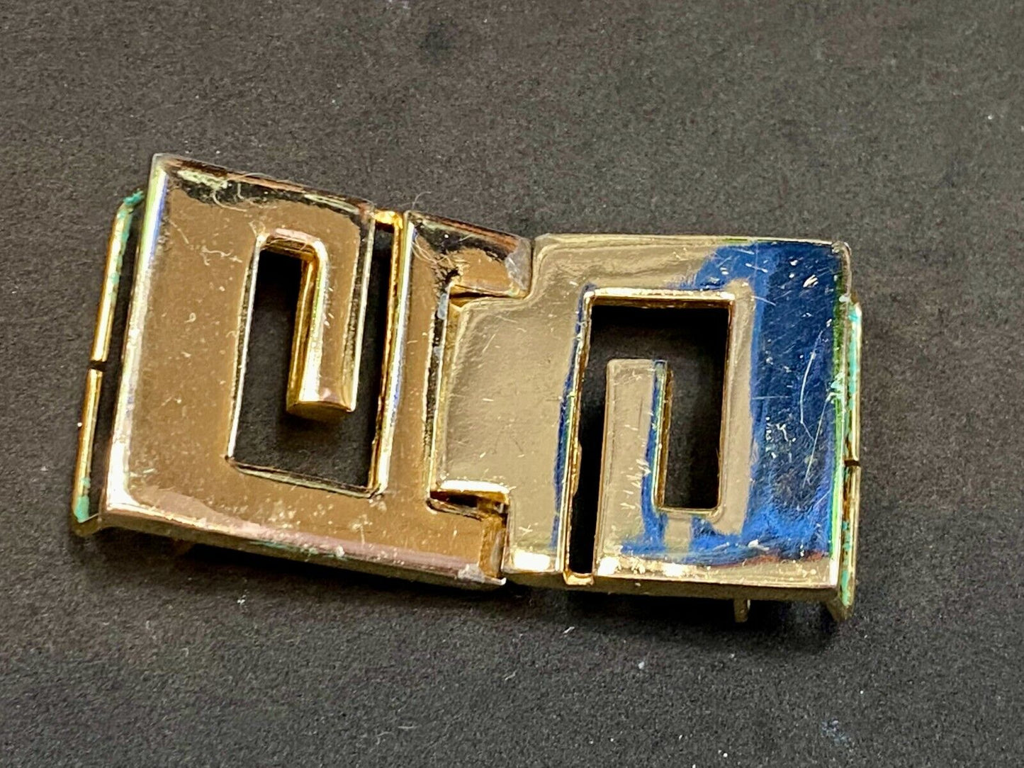 Vintage Gay Boyer Signed Two Piece Interlocking Belt Buckle