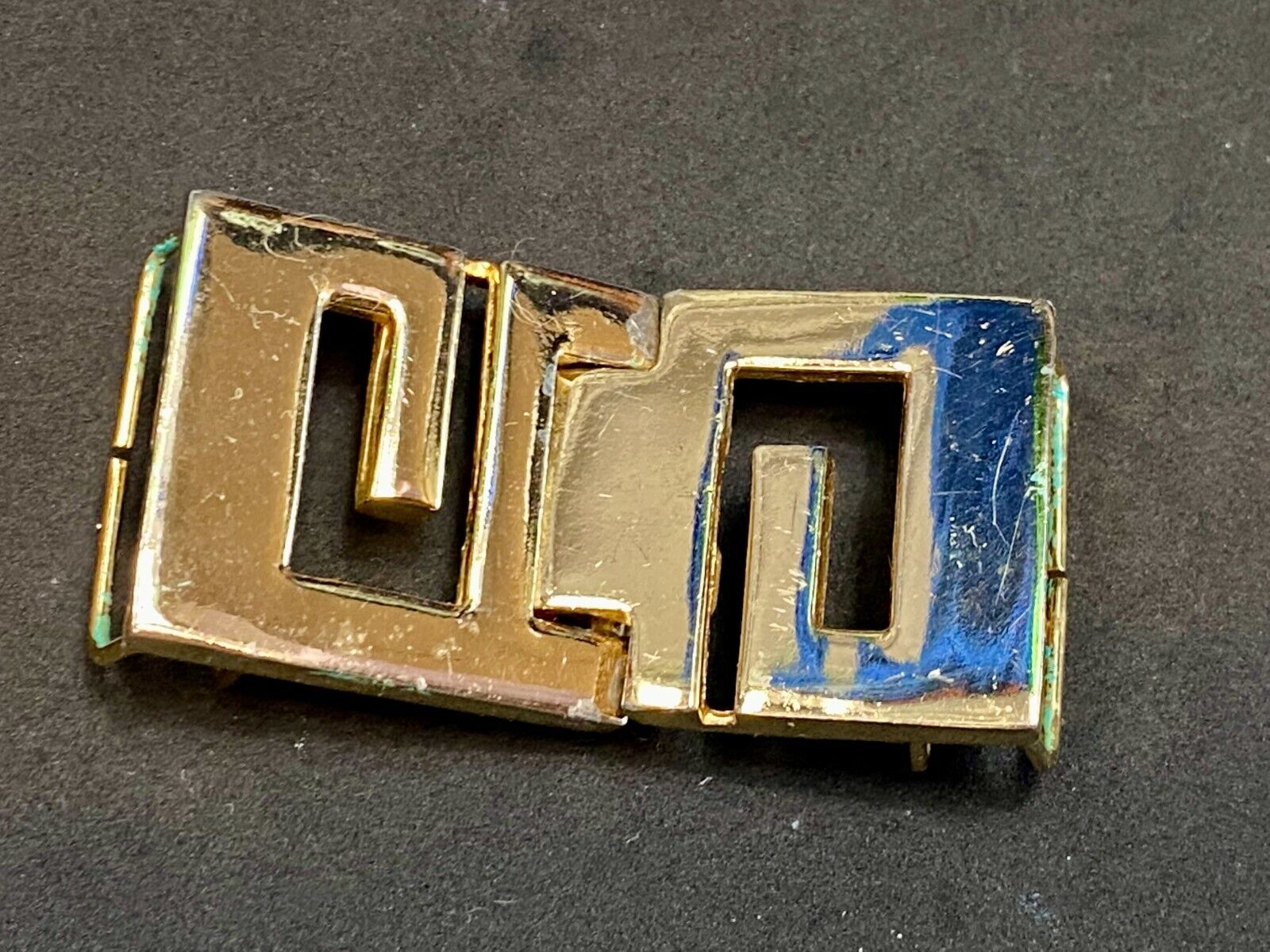 Vintage Gay Boyer Signed Two Piece Interlocking Belt Buckle