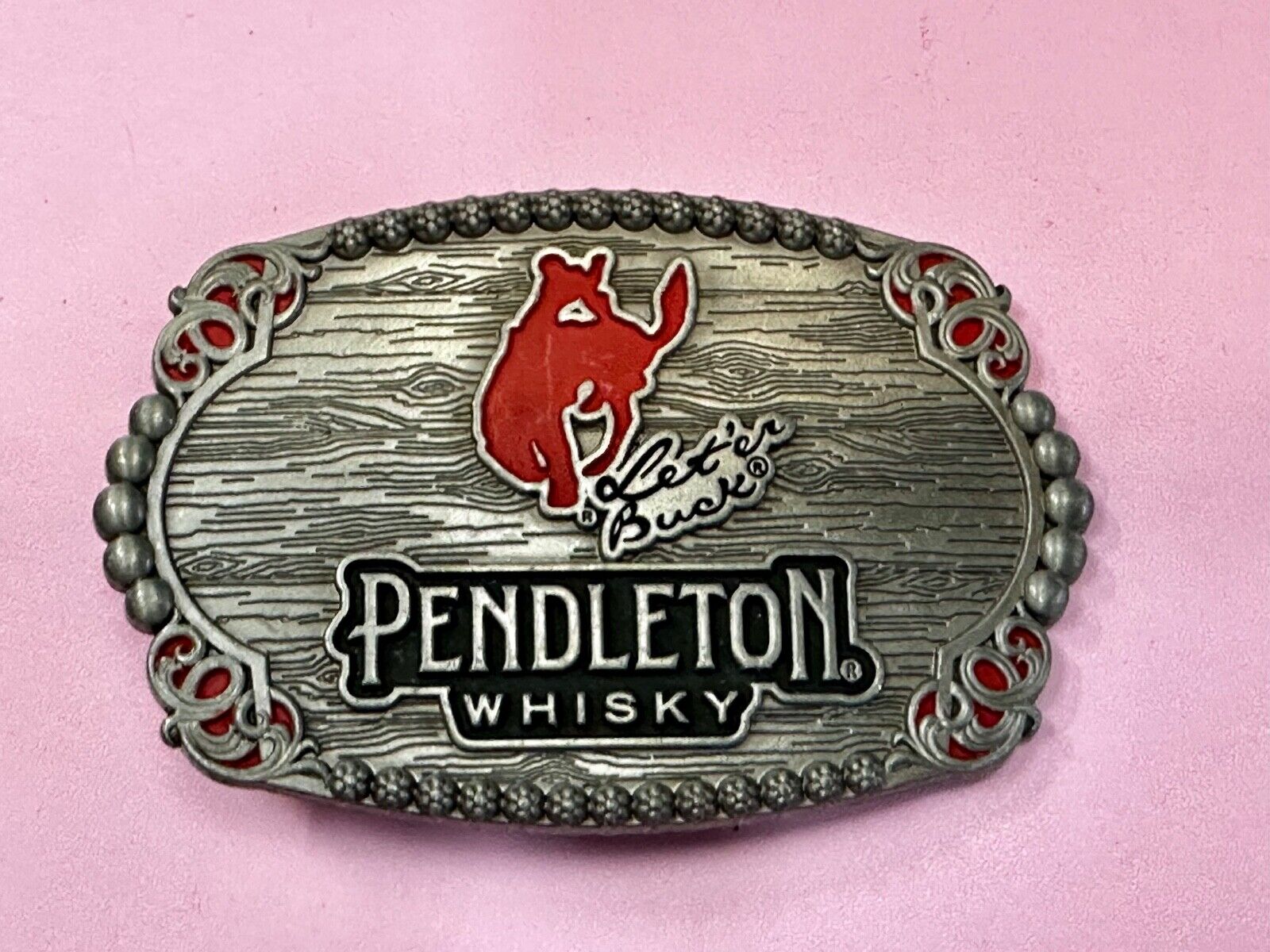 2023 Pendleton Whisky Let'er Buck Montana Silversmith Rodeo Cowboys Belt Buckle