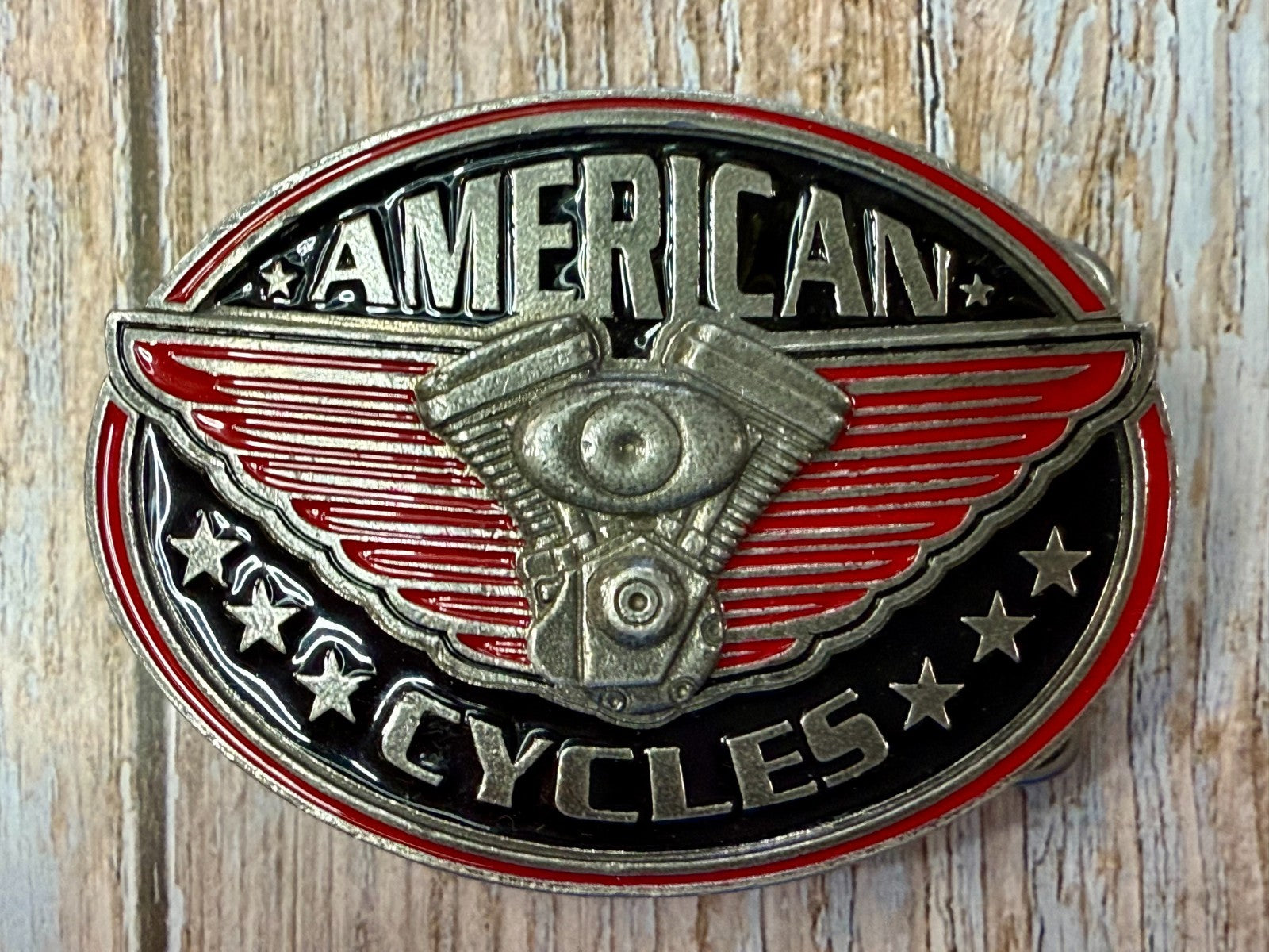 AMERICAN BIKER CYCLES V-Twin Engine Motorcycle Wings EJC 2004 Belt Buckle