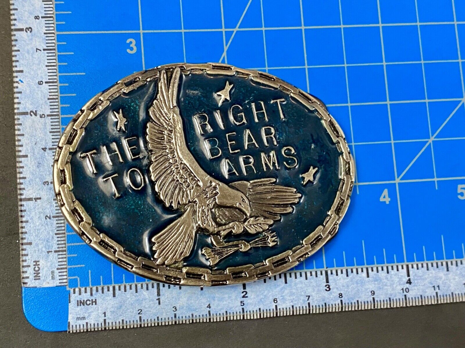 Article 2 The right to bear arms NRA Gun Rights belt buckle w/ Chain Boarder