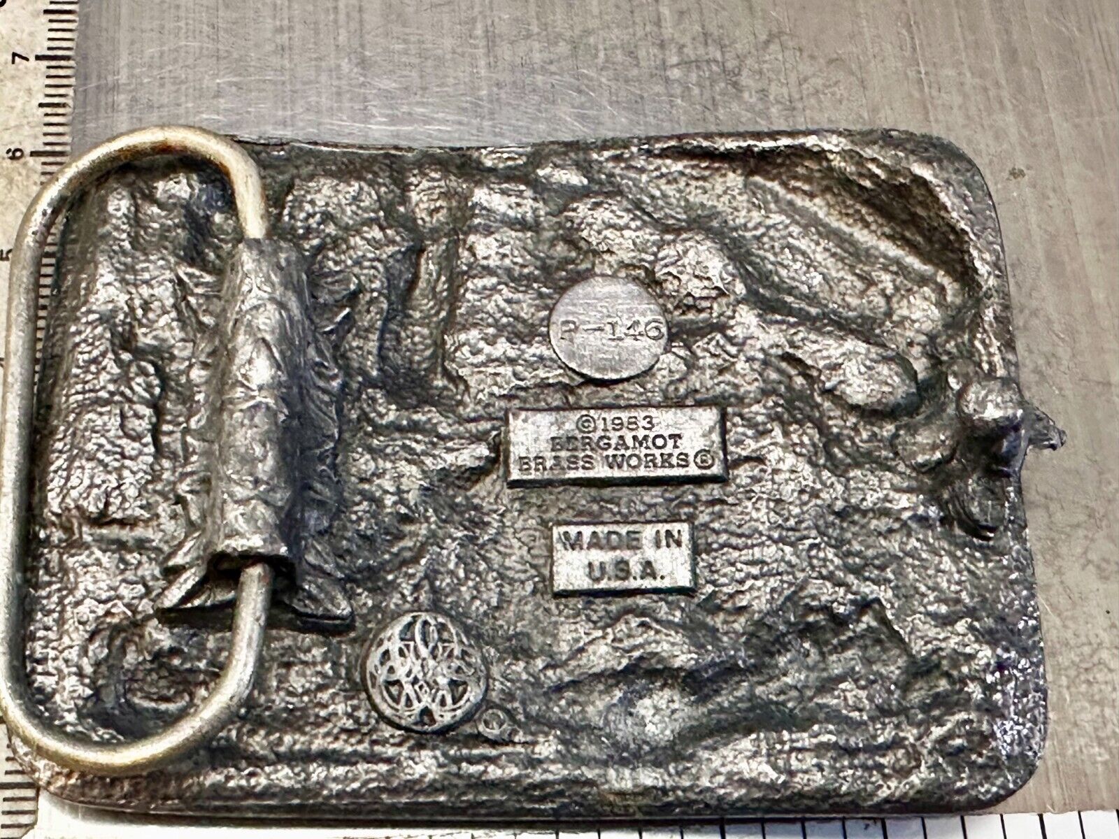 Trout Fly Fish Fishing Fisherman Sportsman Vintage 1983 Bergamot Belt Buckle