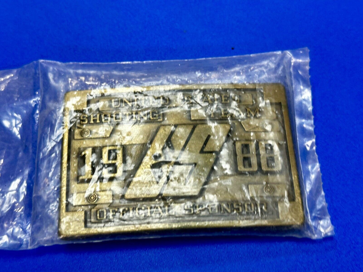 United States Shooting Team 1988 Official Sponsor Seoul Korea NOS Belt Buckle