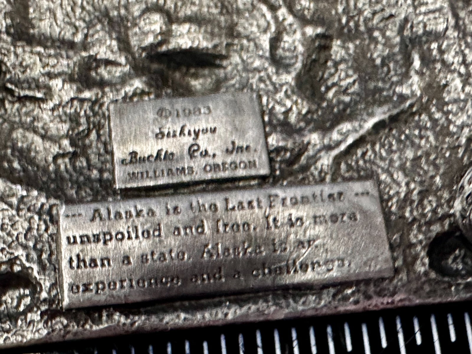 Alaska State The Great Land Last Frontier Wildlife Scene Siskiyou Belt Buckle