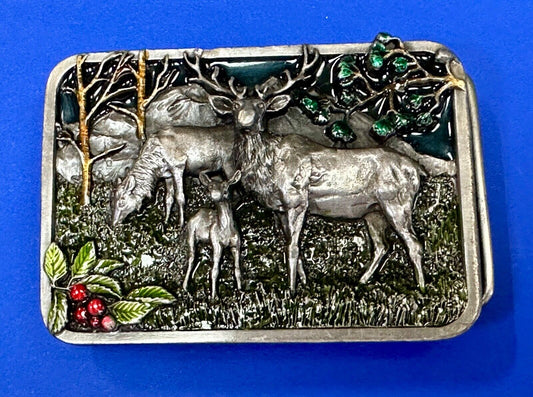 The Elk - Wapiti Native American Indian name vtg. L-10 Siskiyou 1982 belt buckle