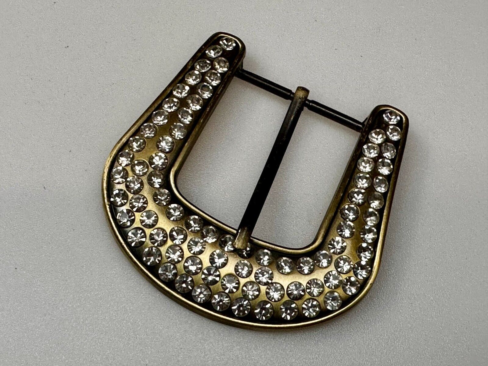 5 Lot Large Rhinestone Covered Ranger Style Gold Color NOS Western Belt Buckle