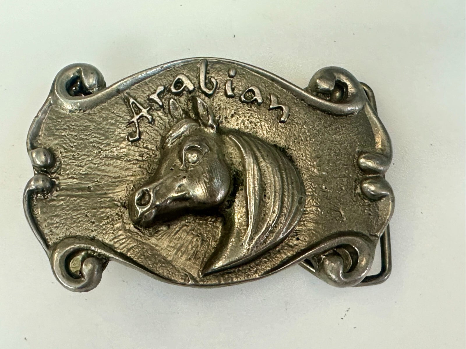 Arabian Horse Head Silver Tone Western Rodeo Cowboy SPEC-CAST Belt Buckle