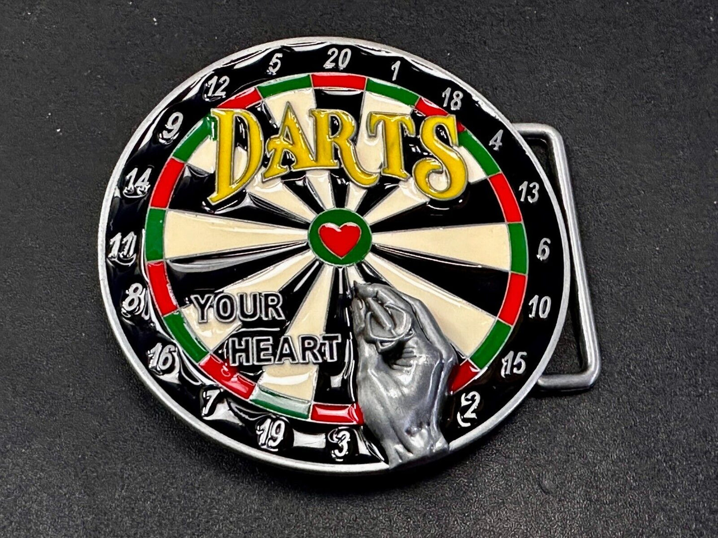 Throwing DARTS - Your Heart Dart Game Love Board Sports Bar Novelty Belt Buckle