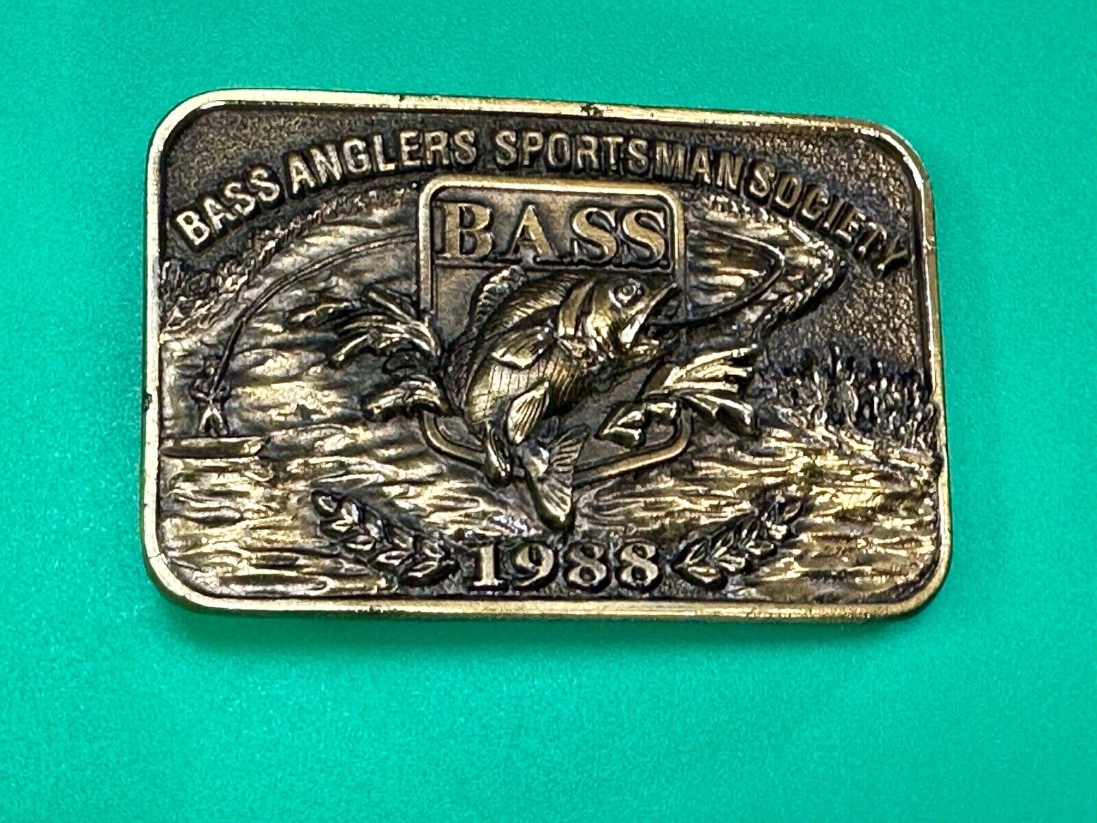 BASS Anglers Sportsman Society Fishing Club Great American belt buckle Co