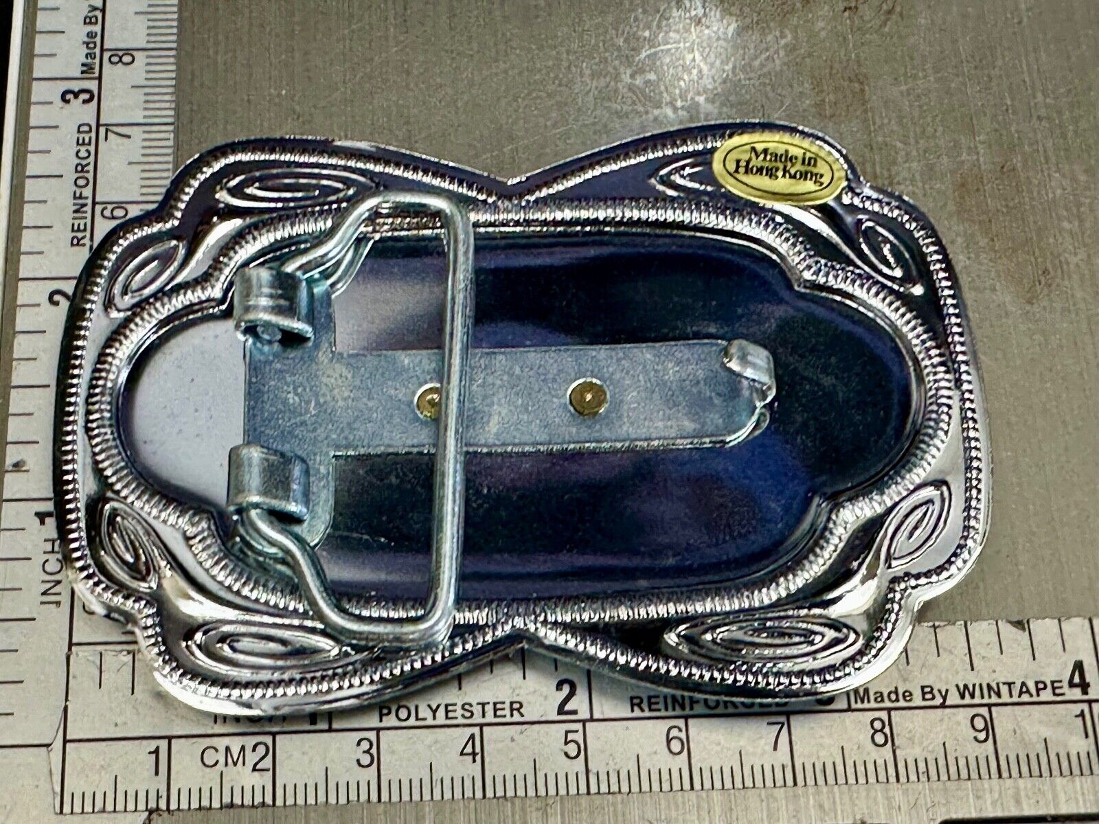 Beautiful NOS Horse head through lucky horseshoe -  Two tone belt buckle