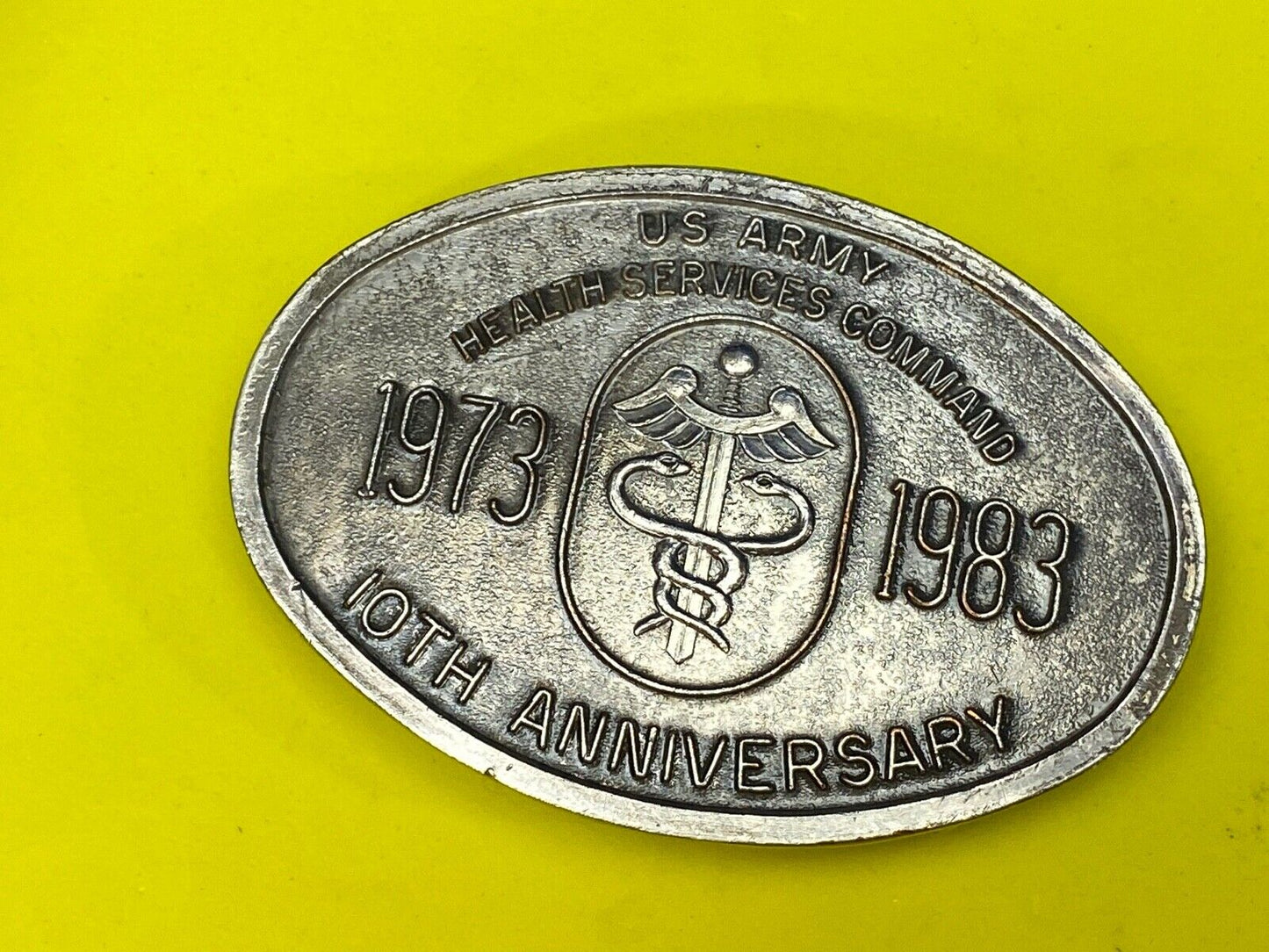 America US Army Health Services Command tenth anniversary BELT BUCKLE #1350