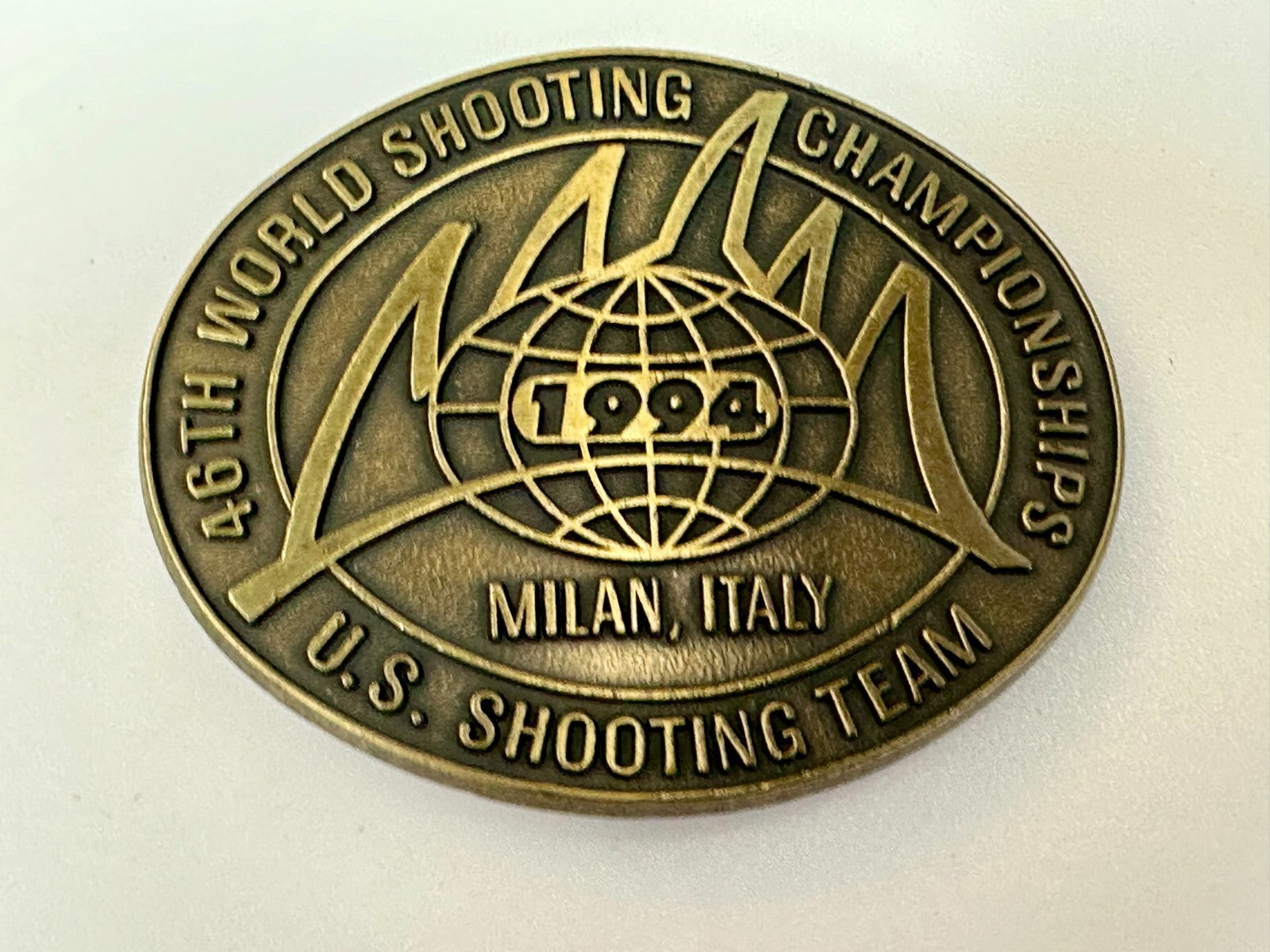 46TH World US Shooting Championship 1994 Milan Italy Commemorative Belt Buckle