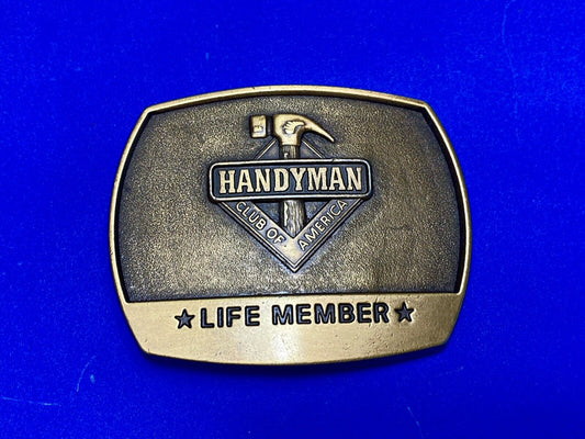 vintage handyman club of America Hammer Ruler- life member belt buckle