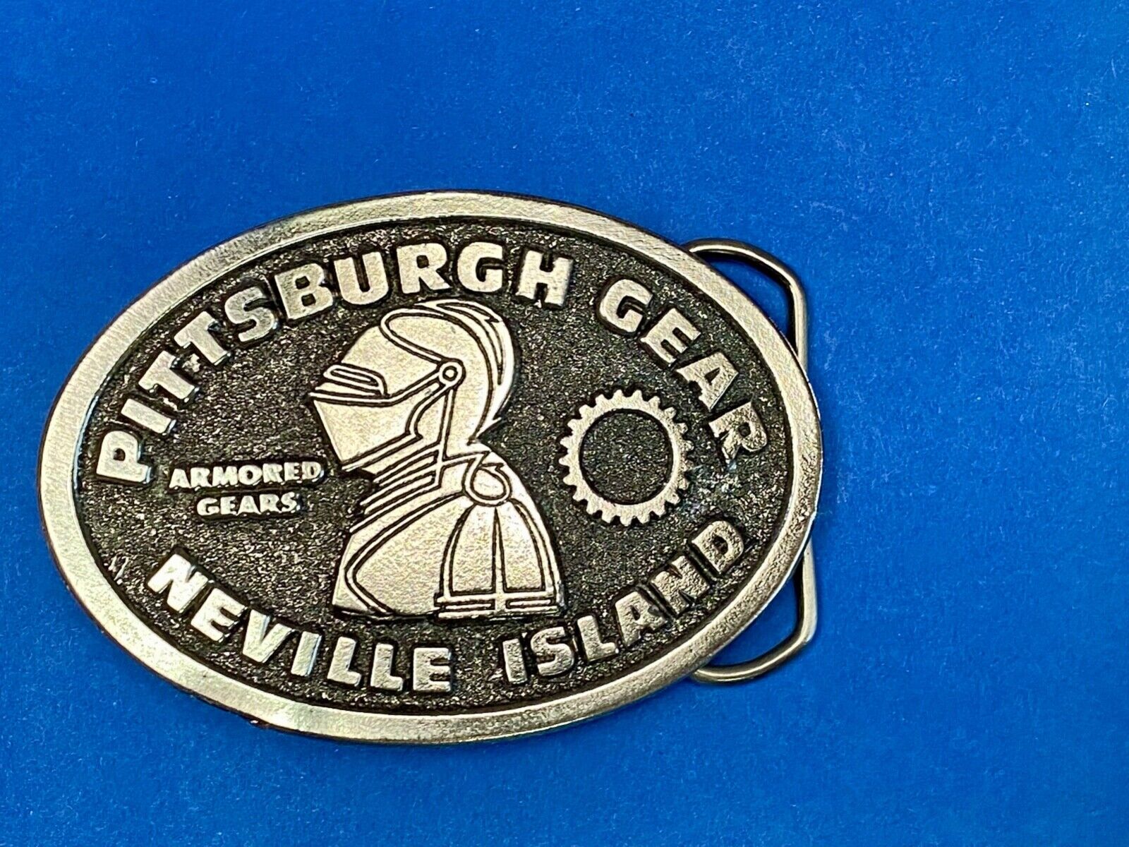 77 Pewter Belt Buckle Pittsburgh Gear Neville Island Great American Belt Buckle