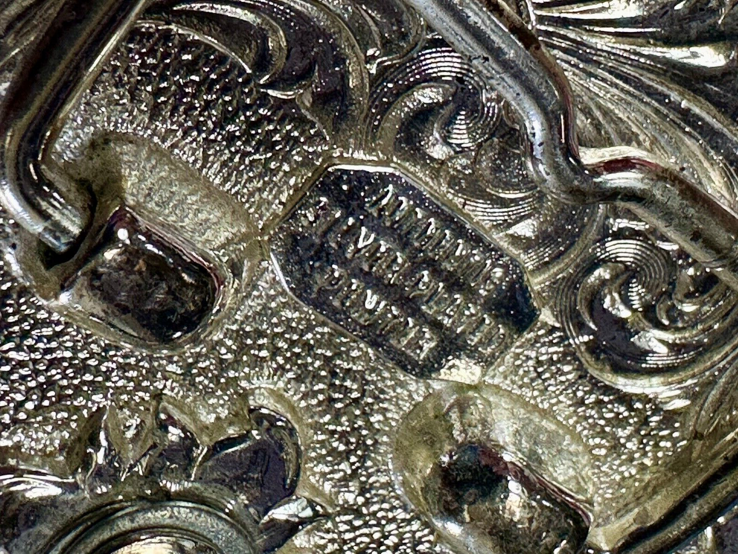 Authentic Silver Plated Pewter Belt Buckle With Cowgirls Girly Pink Rhinestones 