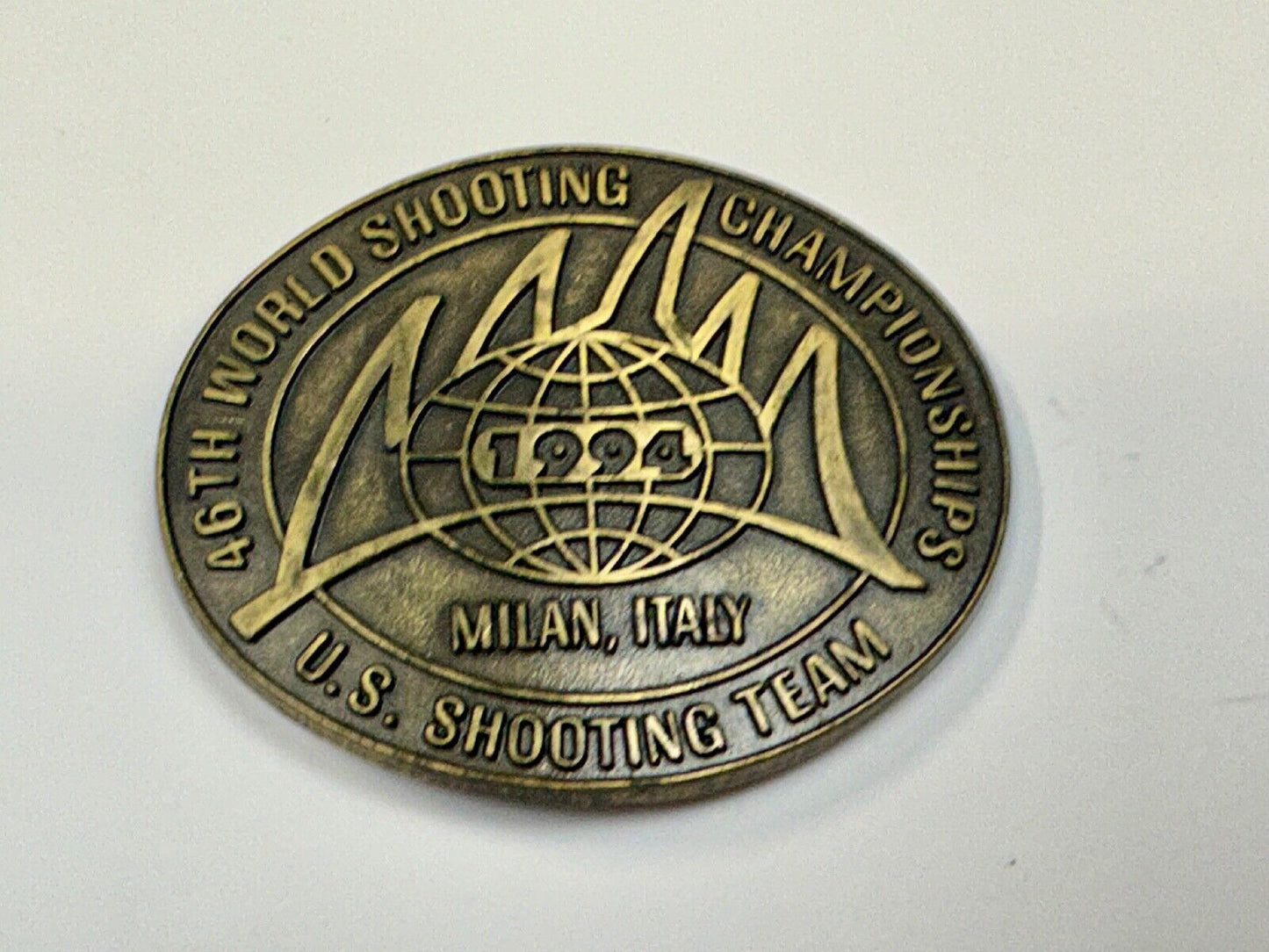 46th Wold Shooting Championships  Milan Italy USA shooting team belt buckle