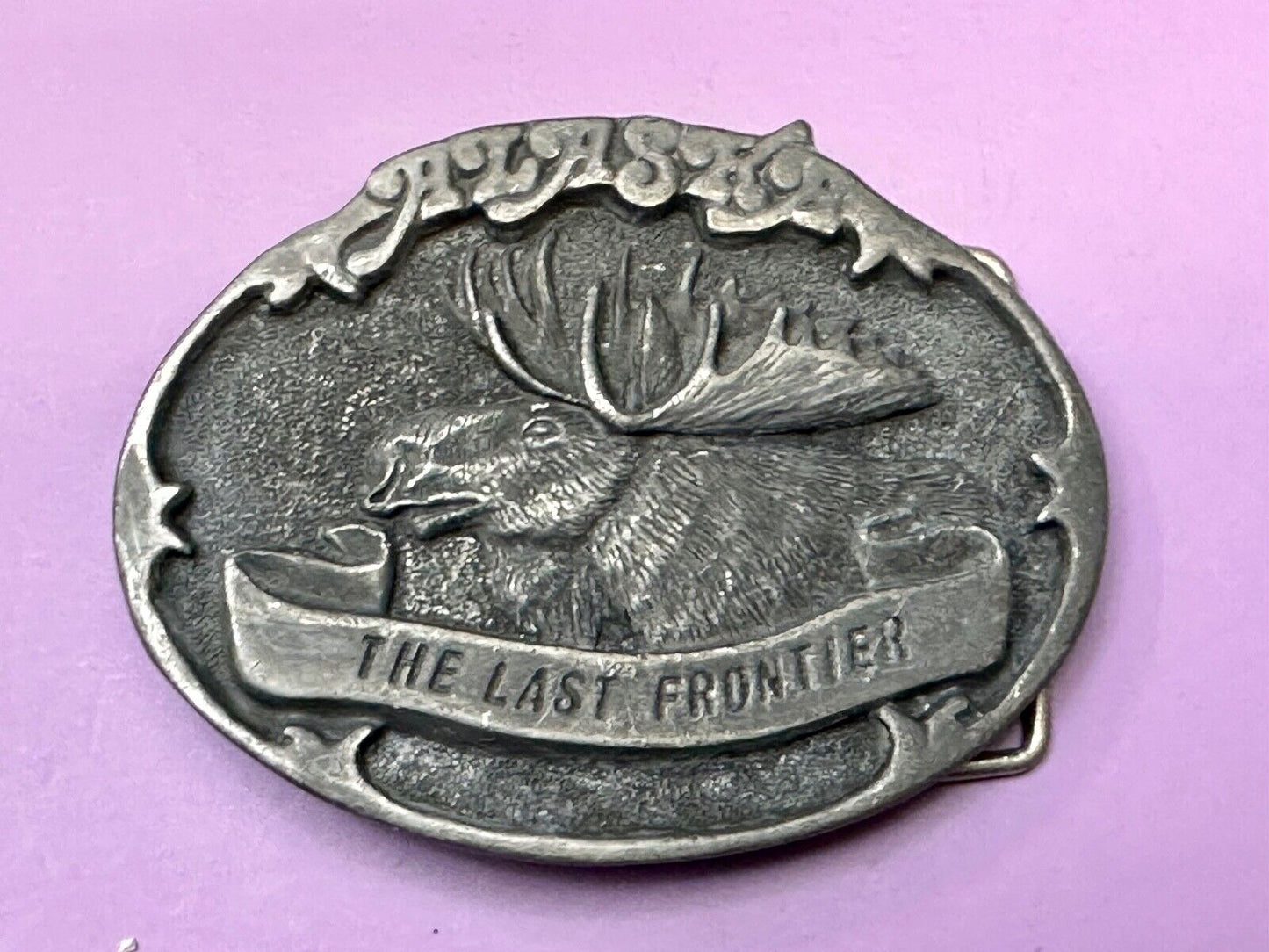 Alaska State - The Last Frontier Vintage Belt Buckle by AK Frontier Arts INC