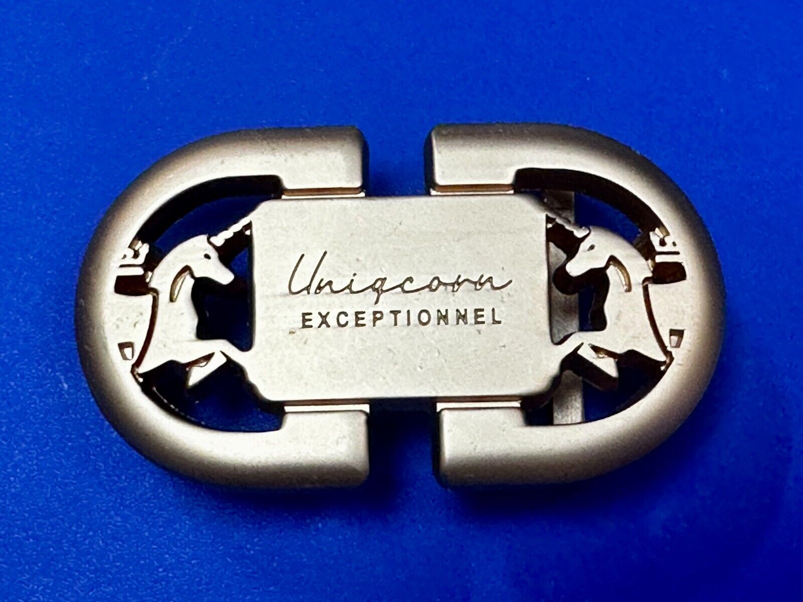 Uniqcorn Exceptionnel - Unknown to me!   unicorn's facing in cutout Belt Buckle