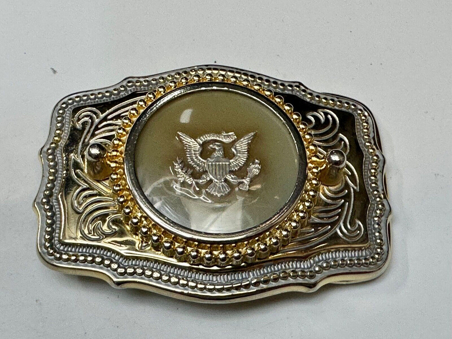 American Flying Bald Eagle USA Crest Multi Colored Western Belt Buckle