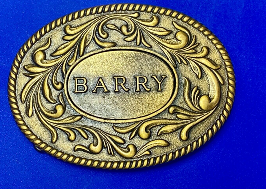 BARRY - western ornate flower swirl belt buckle by Kinney Co