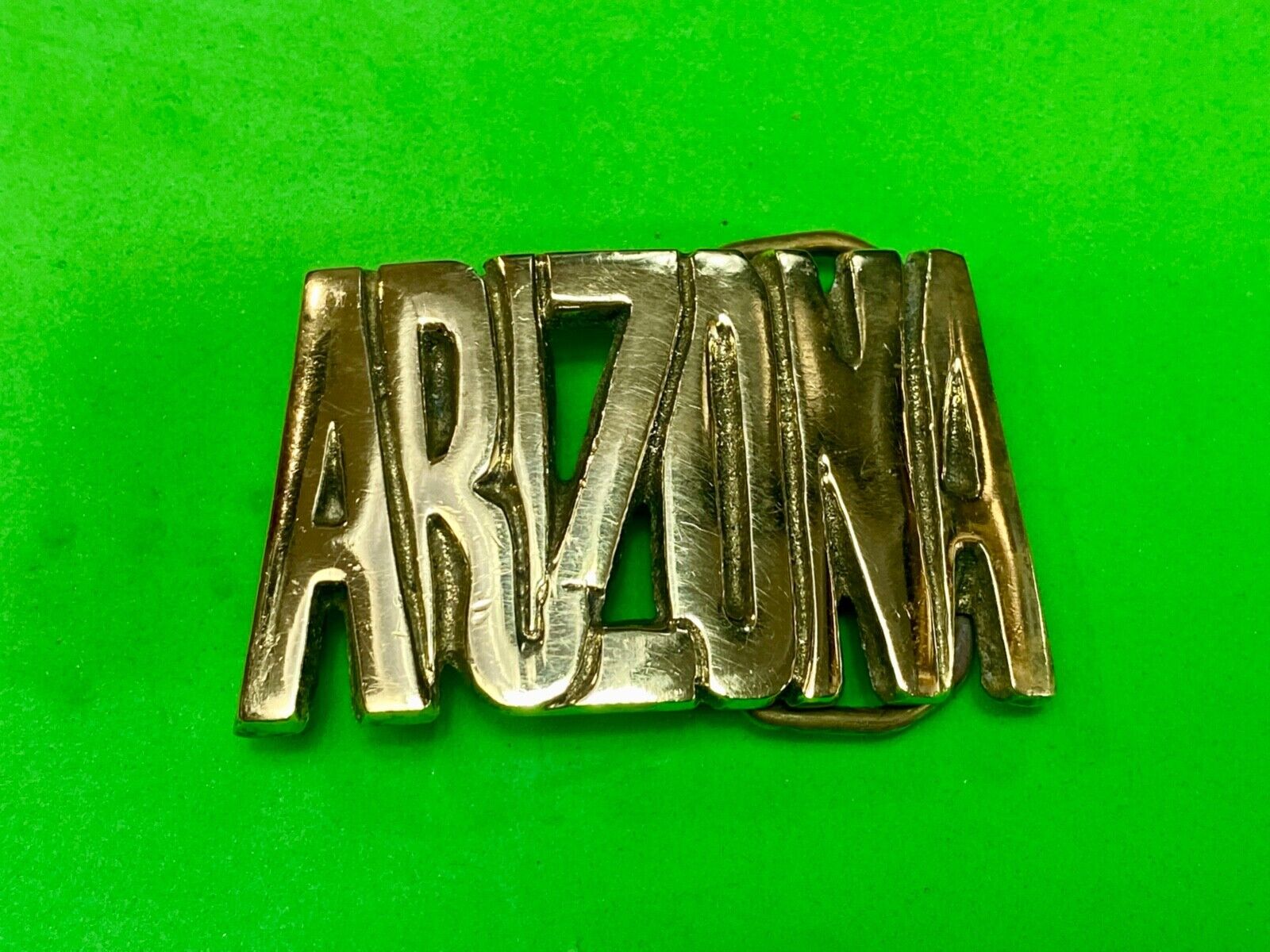 Arizona - The Great State or NAME solid brass Block Letter belt buckle