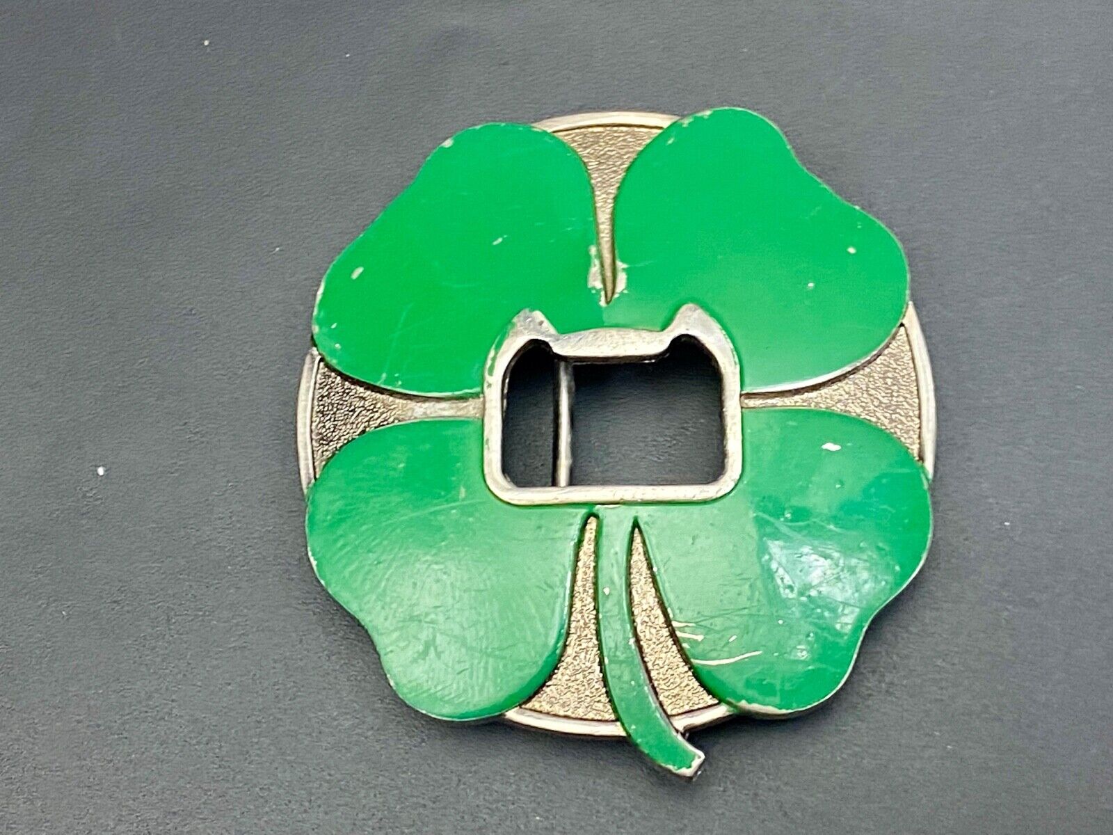 **FOUR LEAF CLOVER W/ BOTTLE OPENER** FUNNY BELT BUCKLE by KALAN