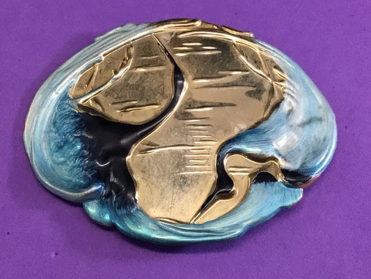 Vintage Charmant Belt Buckle, Turquoise Enamel Belt Buckle, Vintage Belt Buckle,