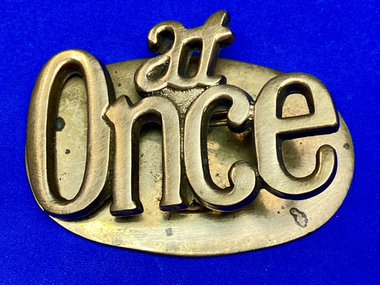 AT ONCE -  Desk Organizer Clip 3.5" x 2" LARGE Vintage Solid Brass paper holder