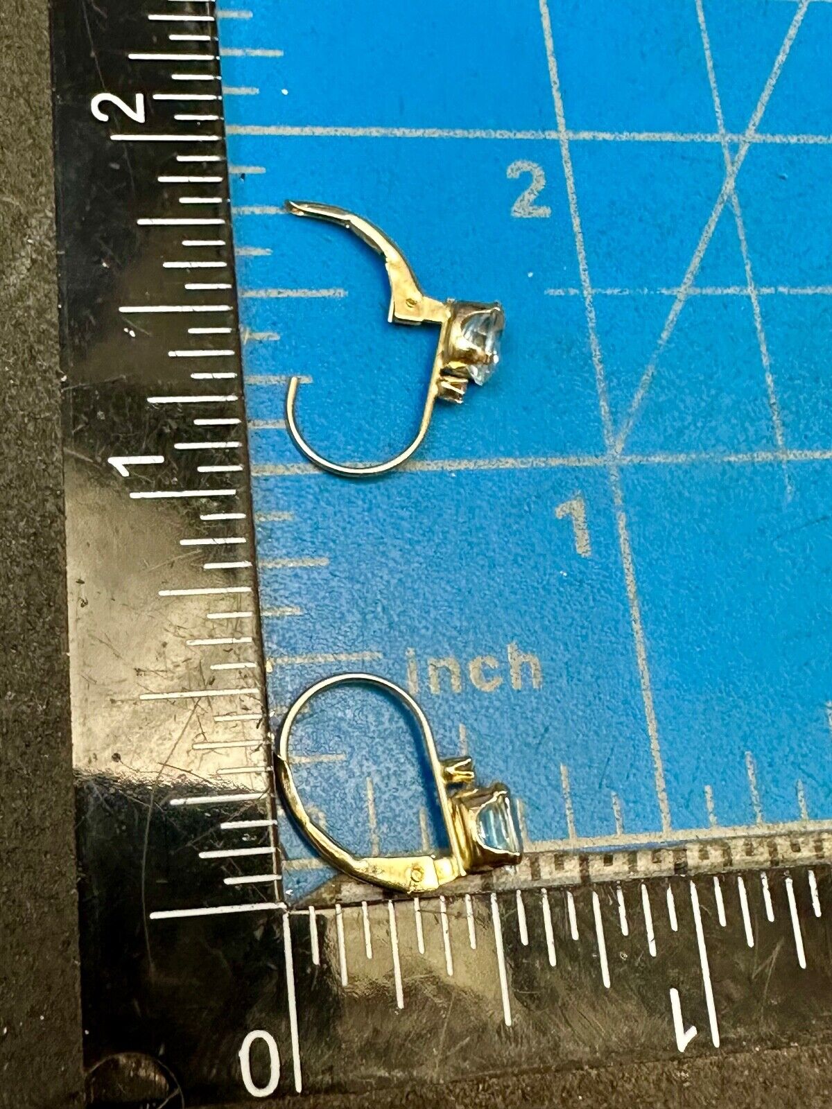 Vintage 14K Gold Ice Blue Topaz Earrings