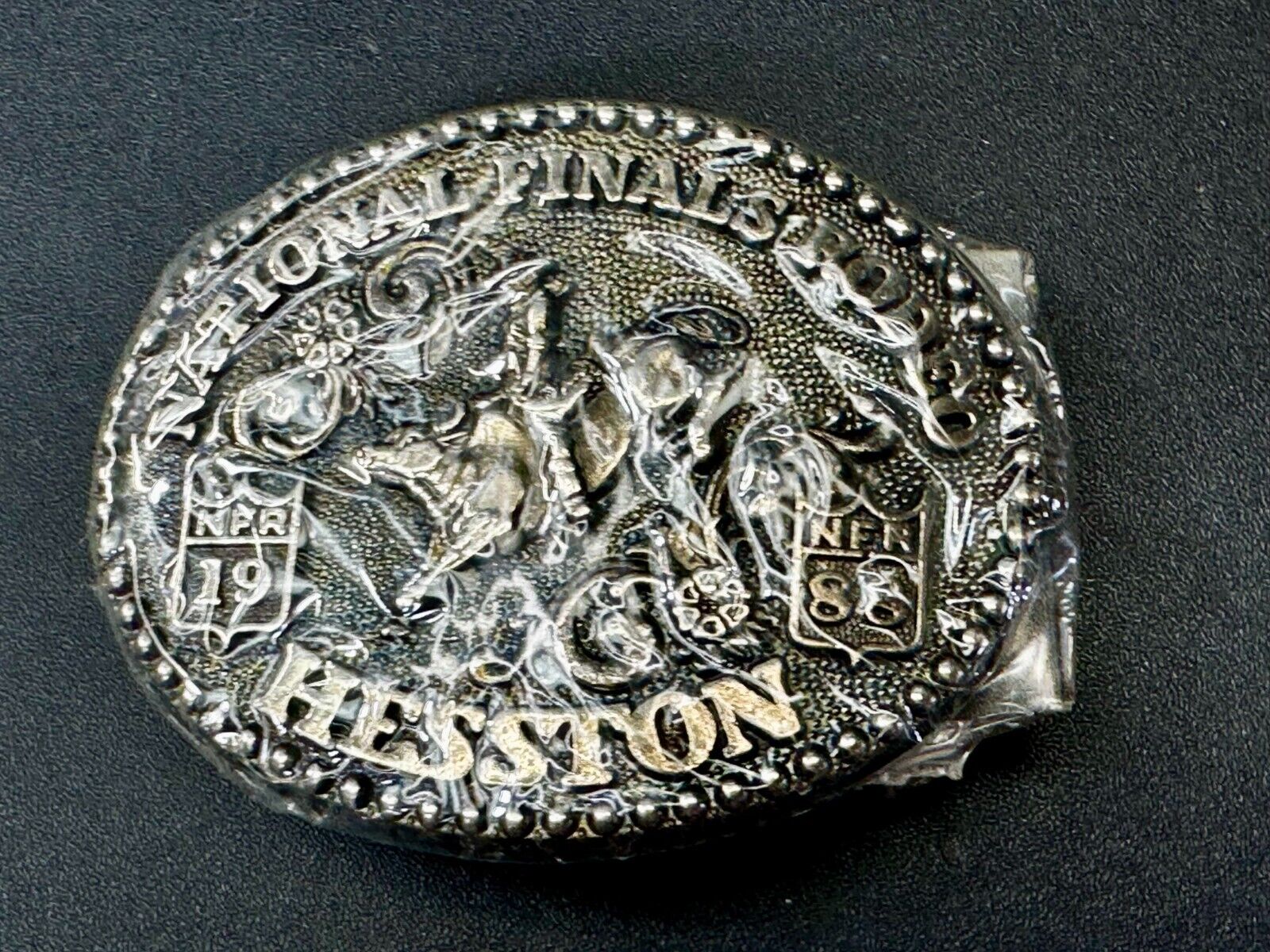 1988 Hesston National Finals Rodeo NFR Cowboys Youth Size NOS Belt Buckle
