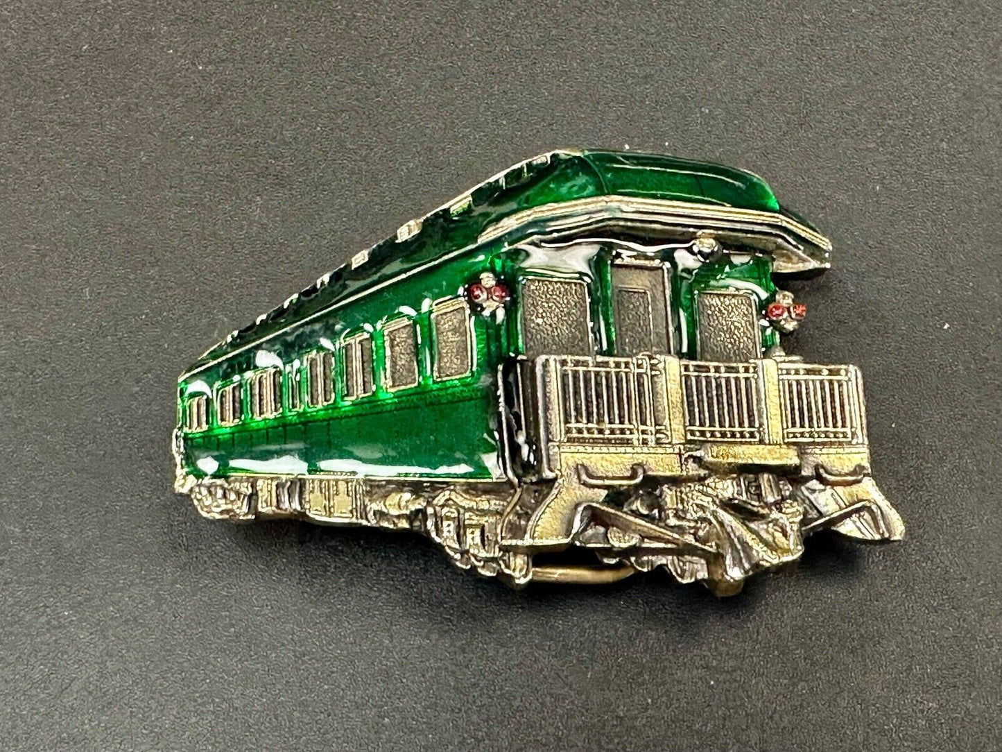 1980 Pullman Train RR Railways collectors GREEN - Great American belt buckle co