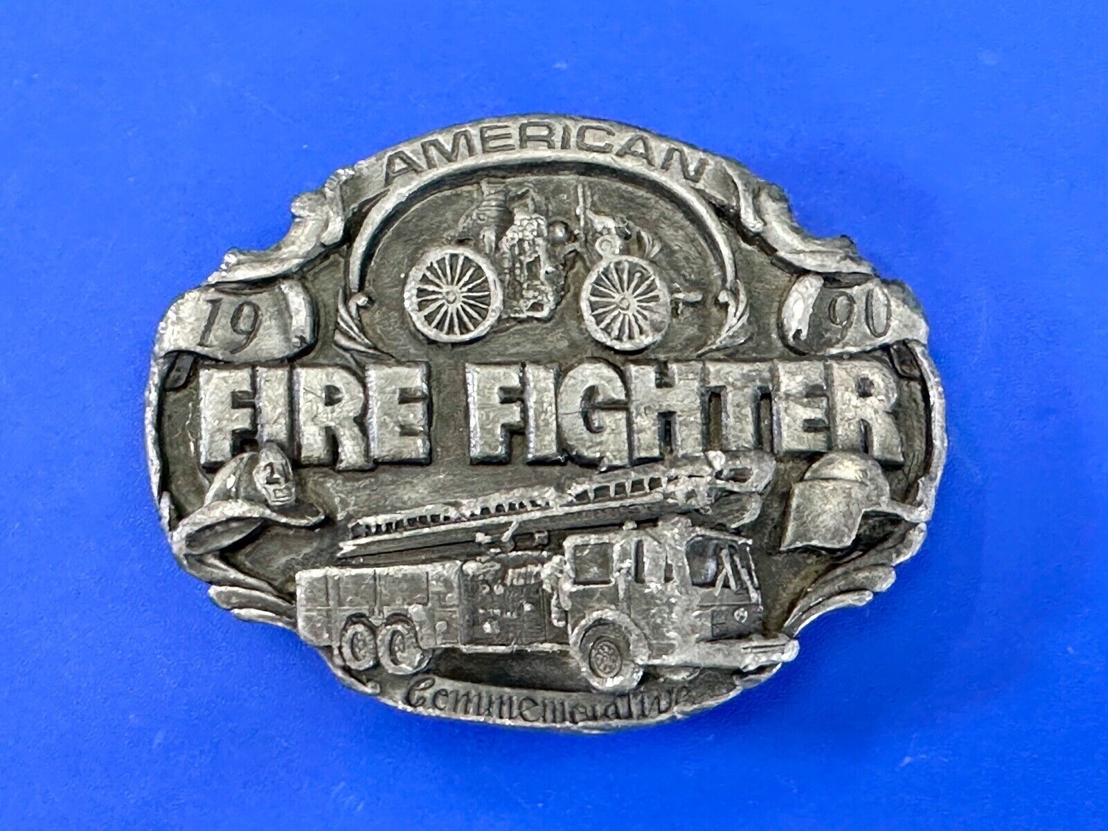 American Fire Fighter Commemorative Hook & Latter Arroyo Grande belt buckle