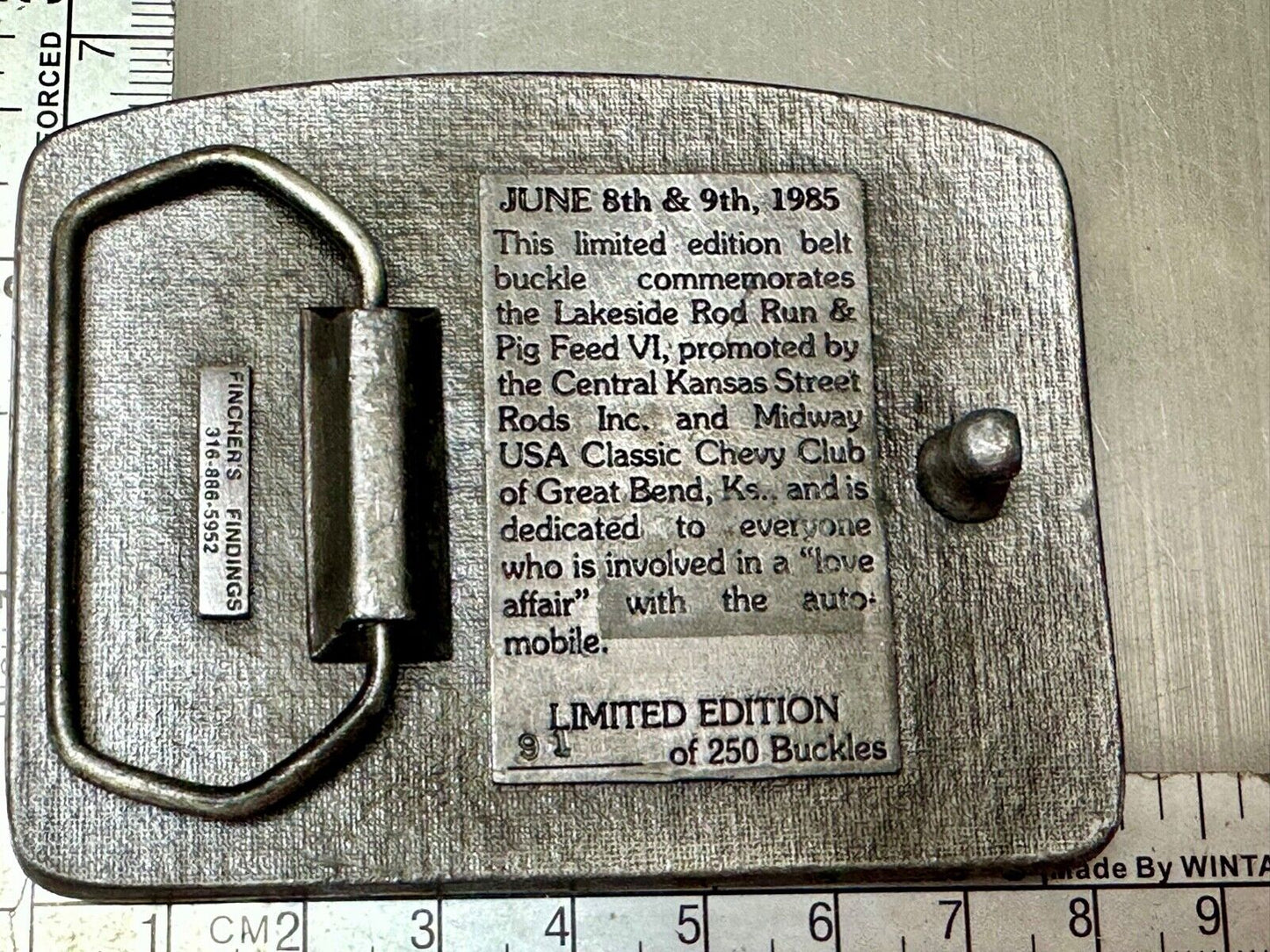 Vintage Kansas Lakeside Rod run and pig feed #4. Great Bend Kansas belt buckle
