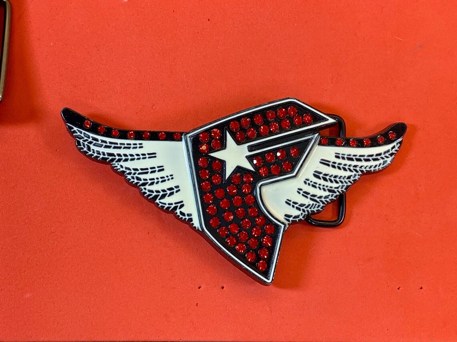 Beautiful Rhinestone? Letter  F Shape Logo With Wings 