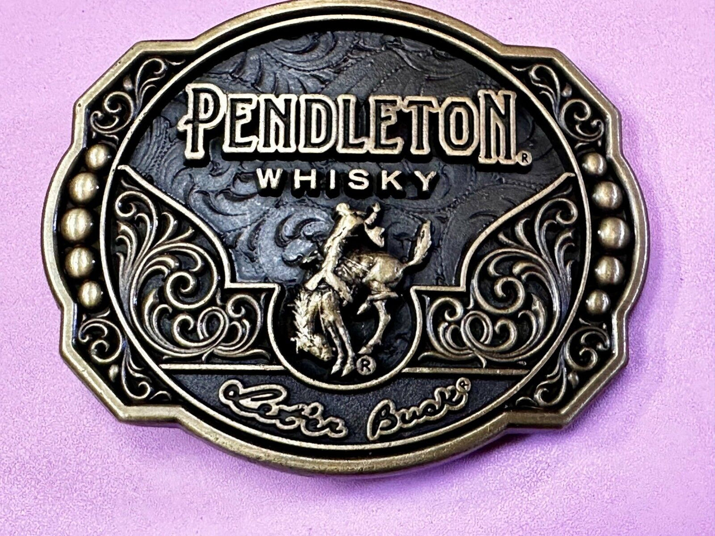 2024 Pendleton Whiskey Let'er Buck Rodeo Cowboy Montana Silversmiths Belt Buckle