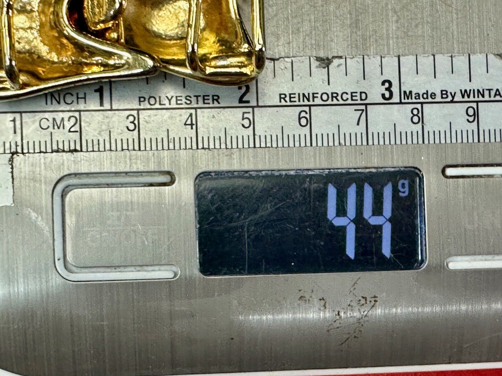 Two piece gold tone Retro shape style interconnecting vintage belt buckle