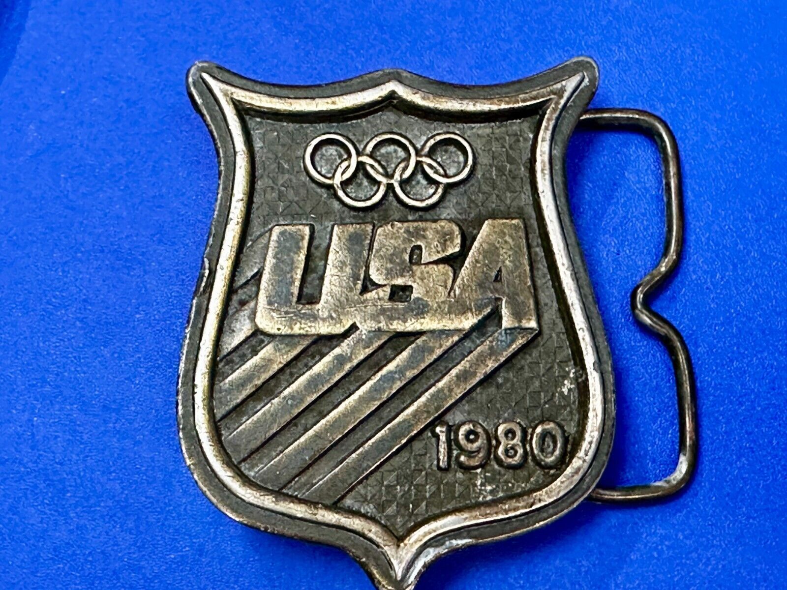 1980 USA Olympic Committee Bergamot Brass Works Vintage Belt Buckle Paul Rollins