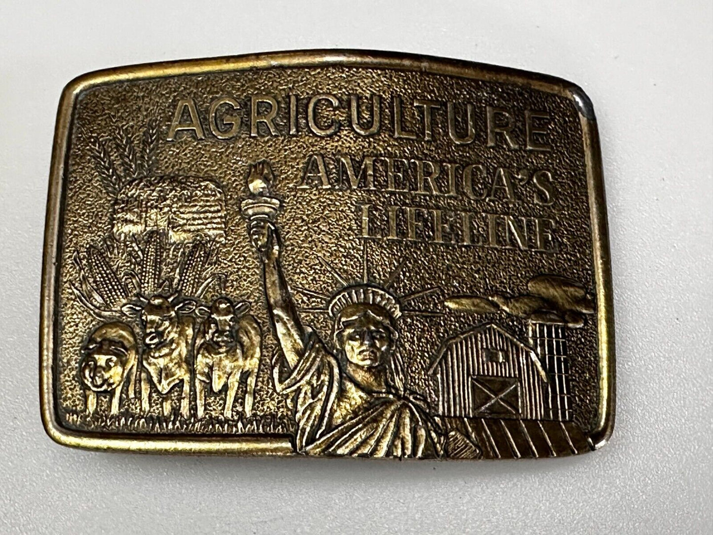 Agriculture America's Lifeline Farming Farmers -Lady Liberty Limited Belt Buckle
