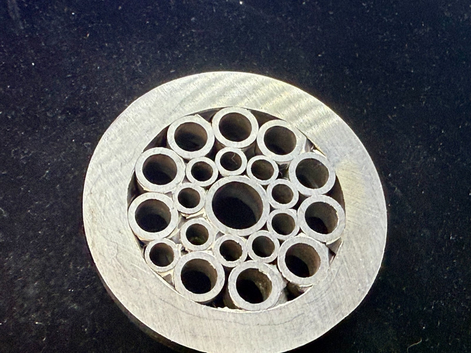 Artisan Welder Art Abstract Open Work Circles Round Silver Color Belt Buckle