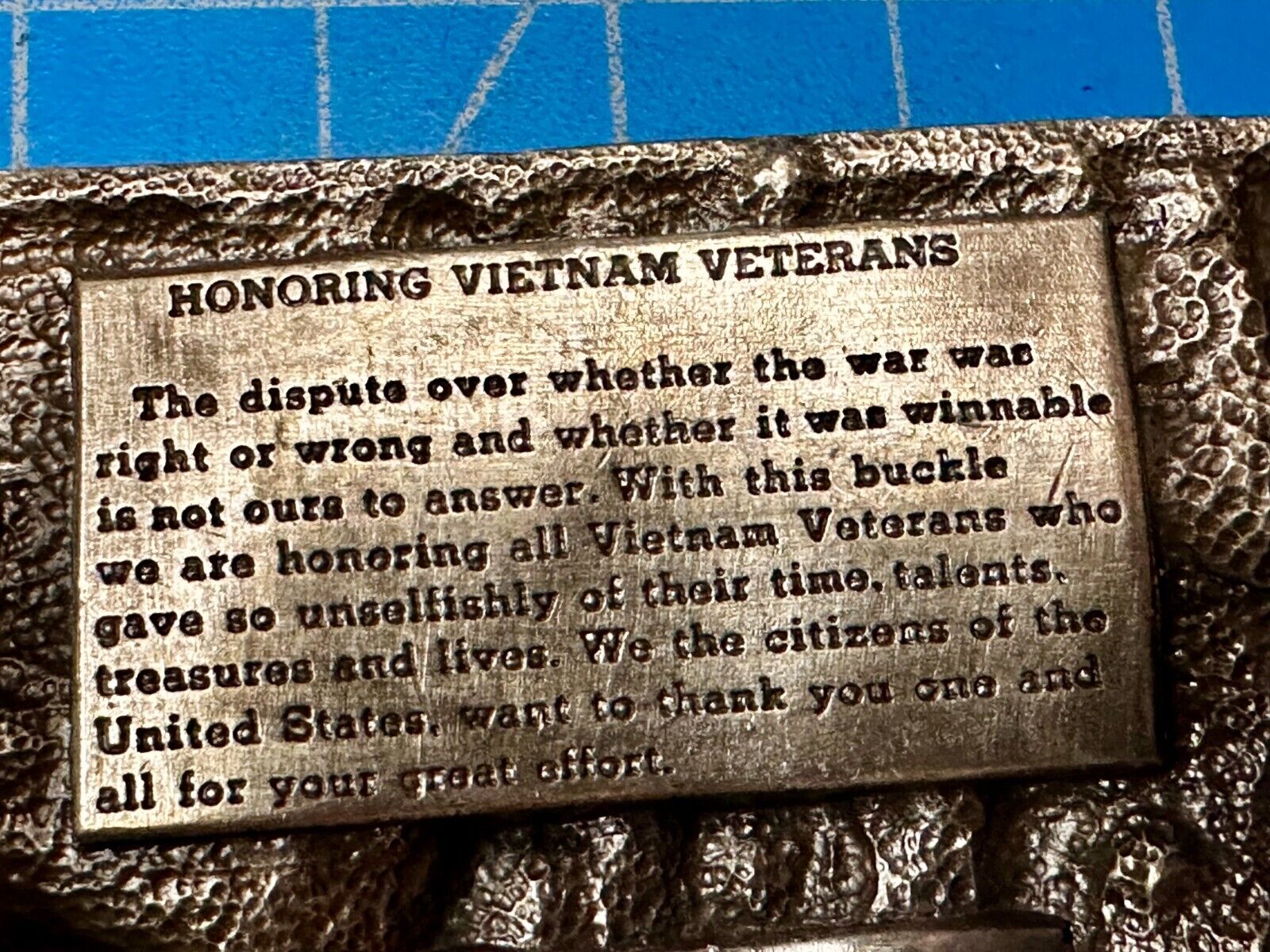 Veteran Vietnam Helicopter Soldiers Military Vtg 1983 Bergamot Belt Buckle