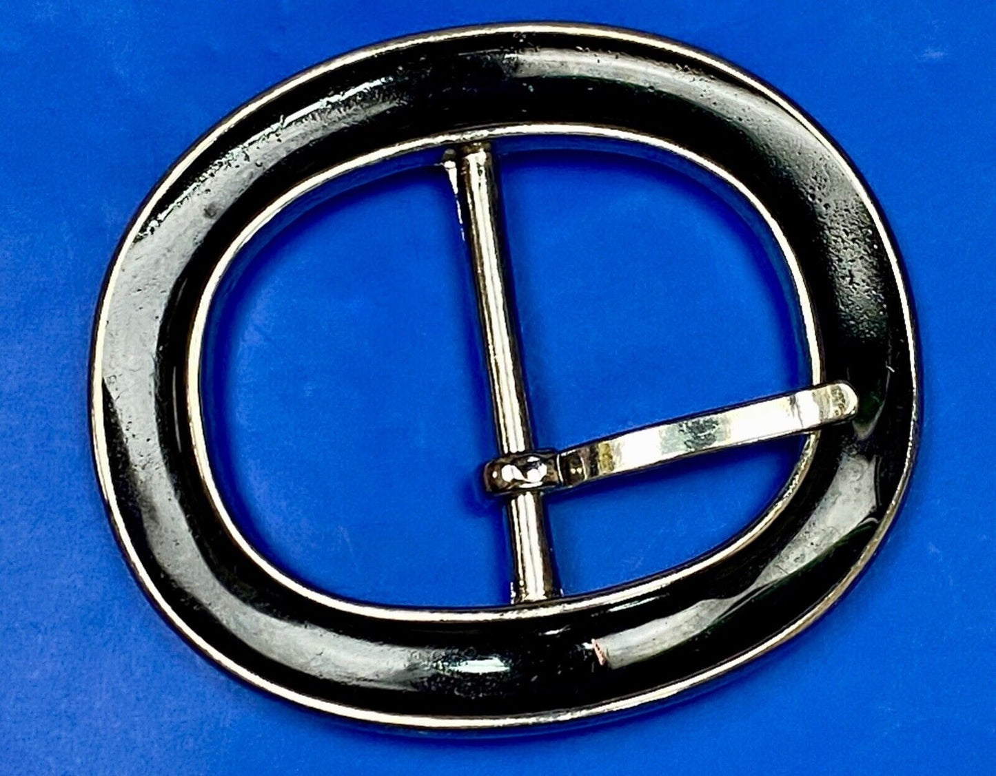 3" Wide Formal Silver And Black Color Oval Belt Buckle - Retro Vibe