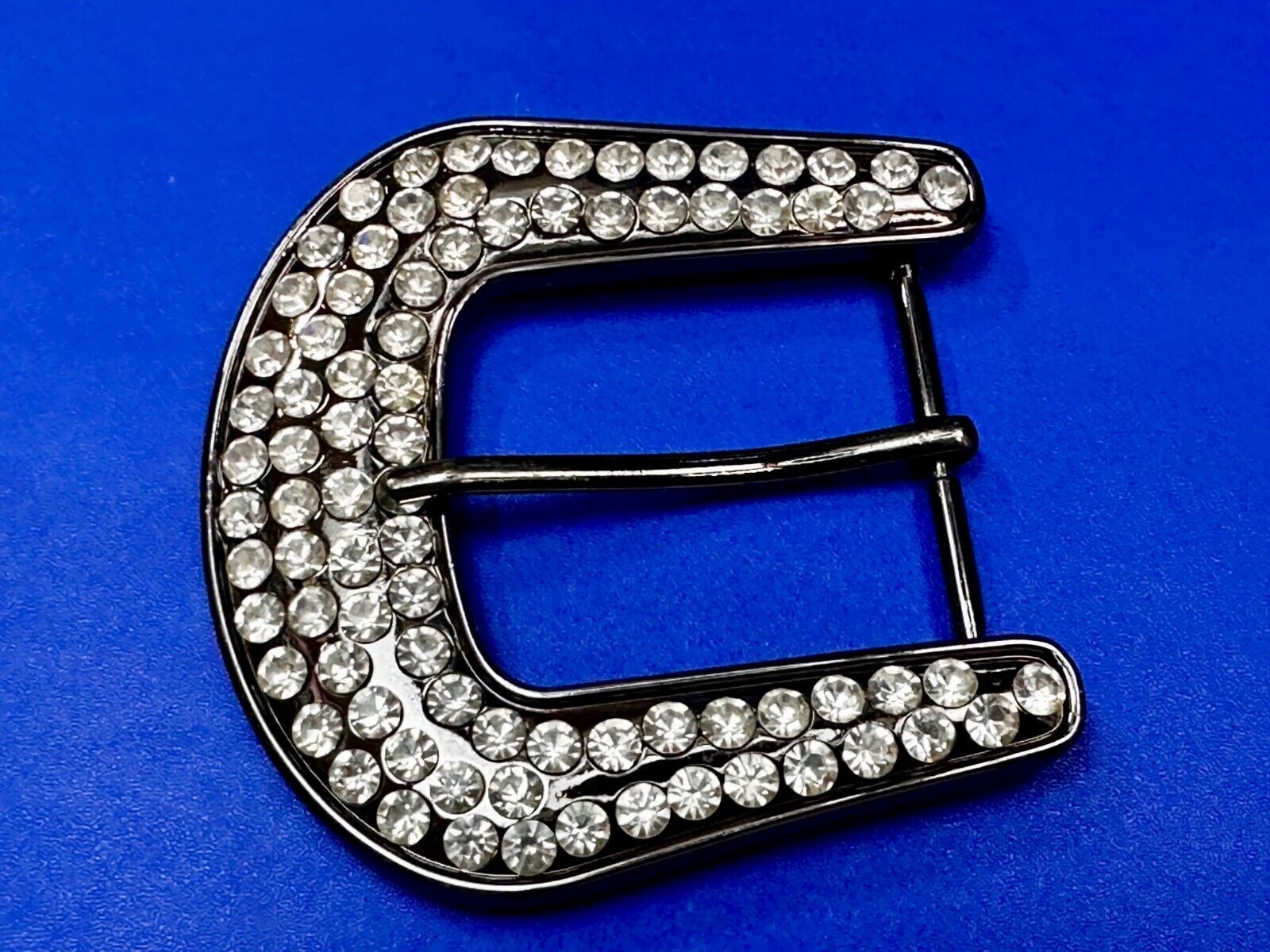 5 Lot Large Rhinestone Covered Ranger Style Gray Color NOS Western Belt Buckle