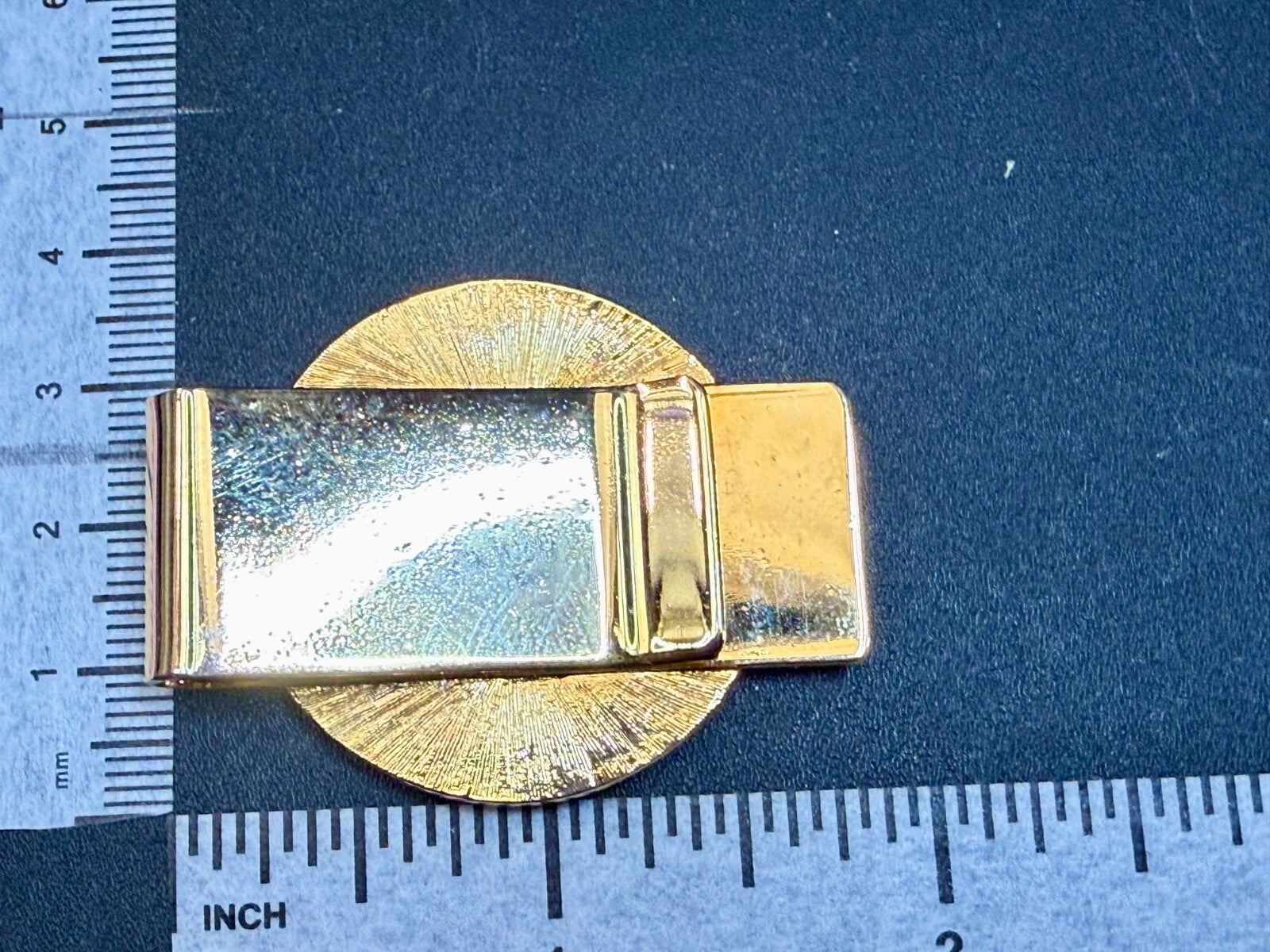 United States American Flag Patriotic Bald Eagle Gold Tone Vintage Money Clip