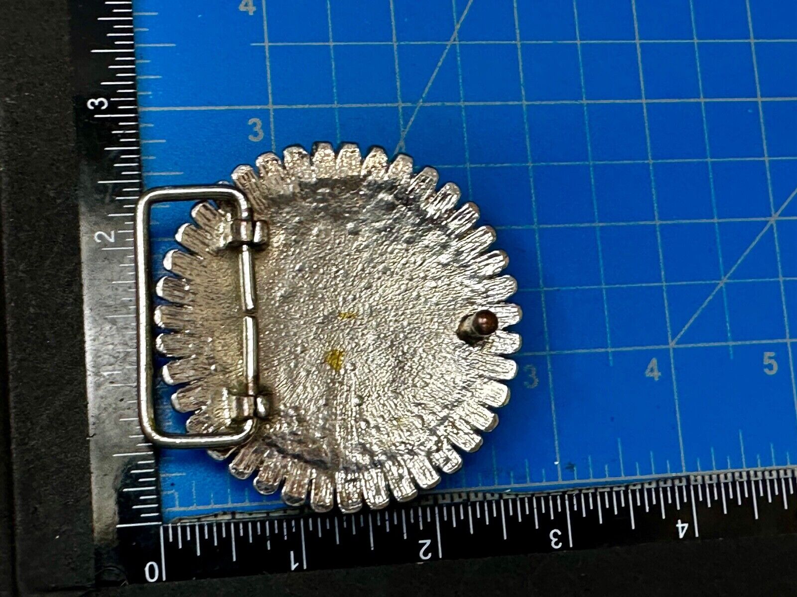 Artisan Religious Red Cross Rhinestone Covered Unique Round Chunky Belt Buckle
