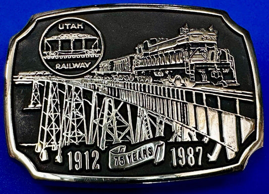 Utah Railway rr Rail Road Vintage 75 year Celebration 1897 Anacortes Belt Buckle