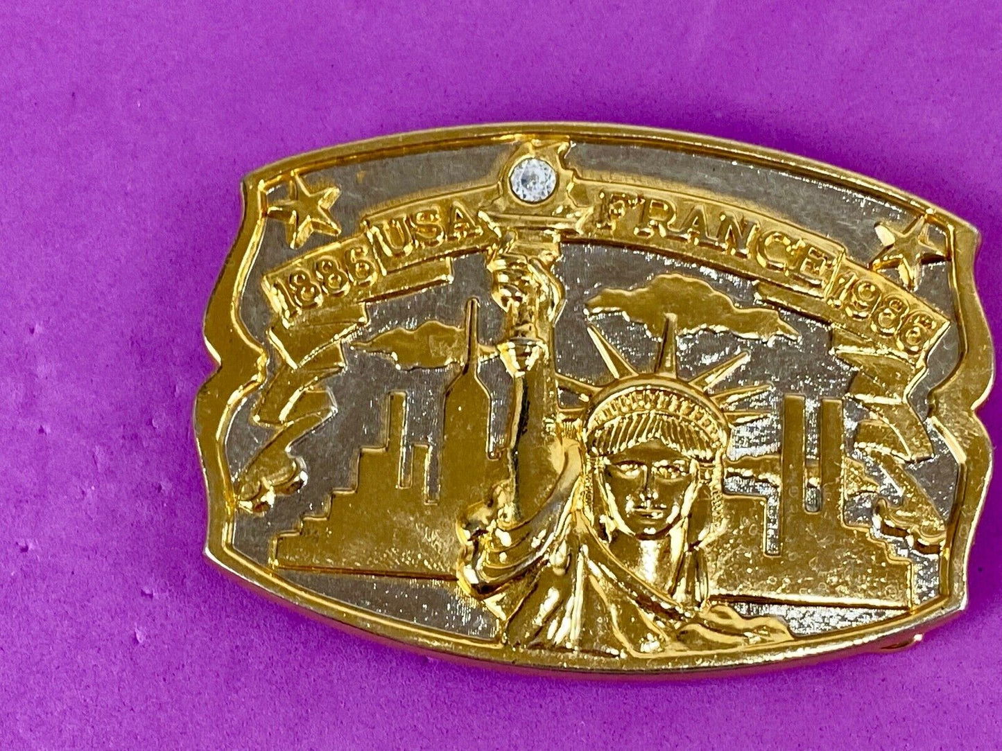 Usa France Lady Liberty Belt Buckle Limited Edition Usa Monument Statue 