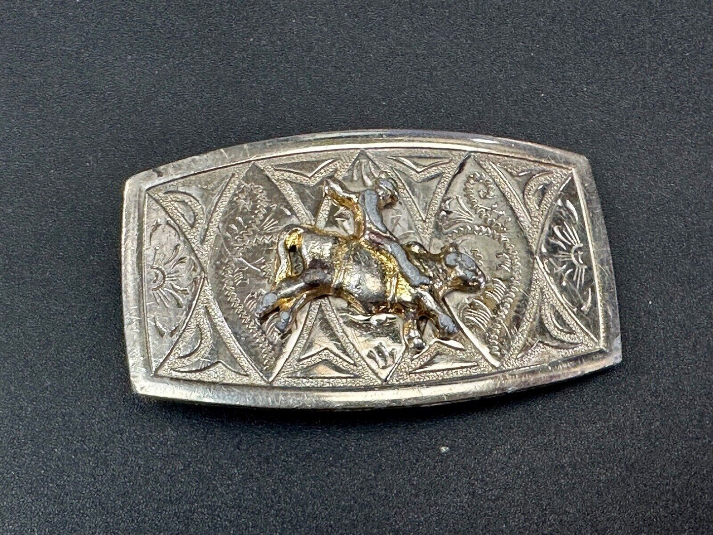 Vintage Cowboy Saddle Bronc western belt buckle to restore