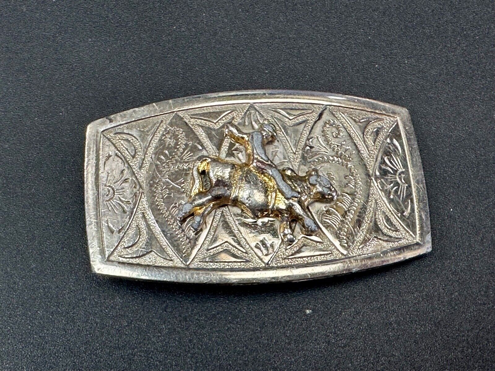 Vintage Cowboy Saddle Bronc western belt buckle to restore